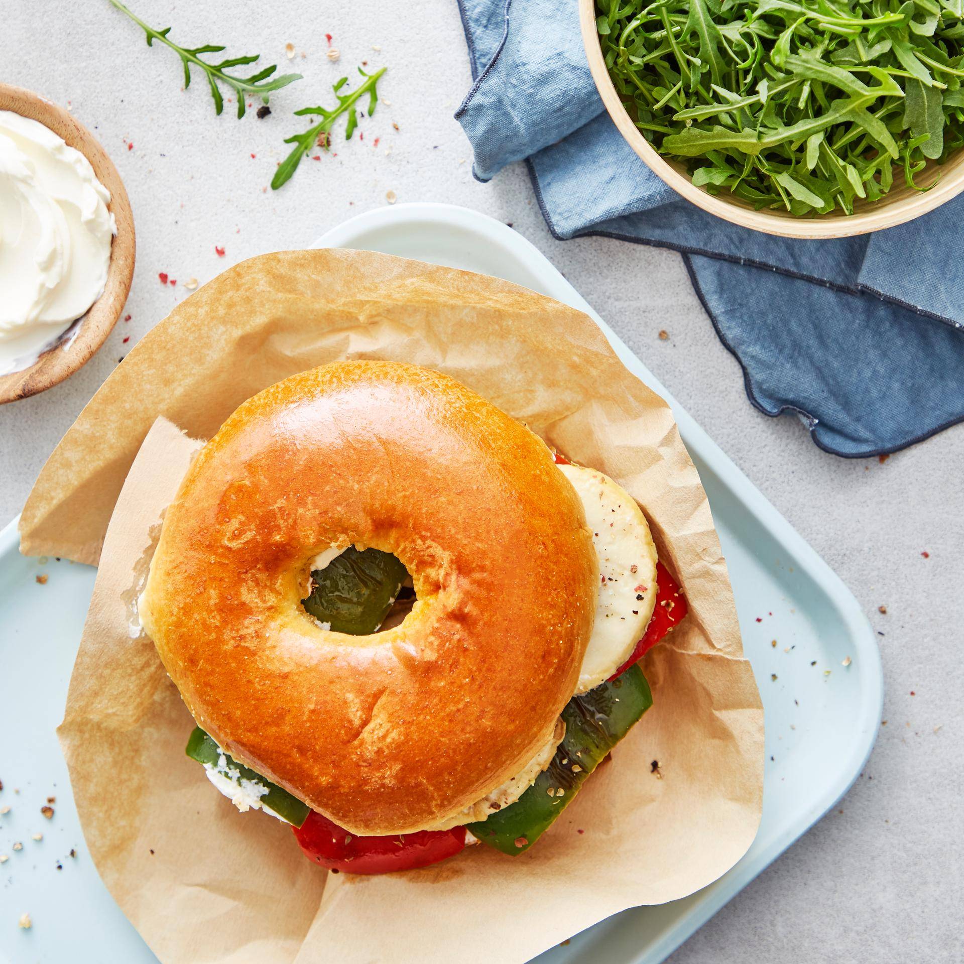 Vegetarische Bagels - Rezepte EASY FRY GRILL & STEAM 3 in 1 | Tefal