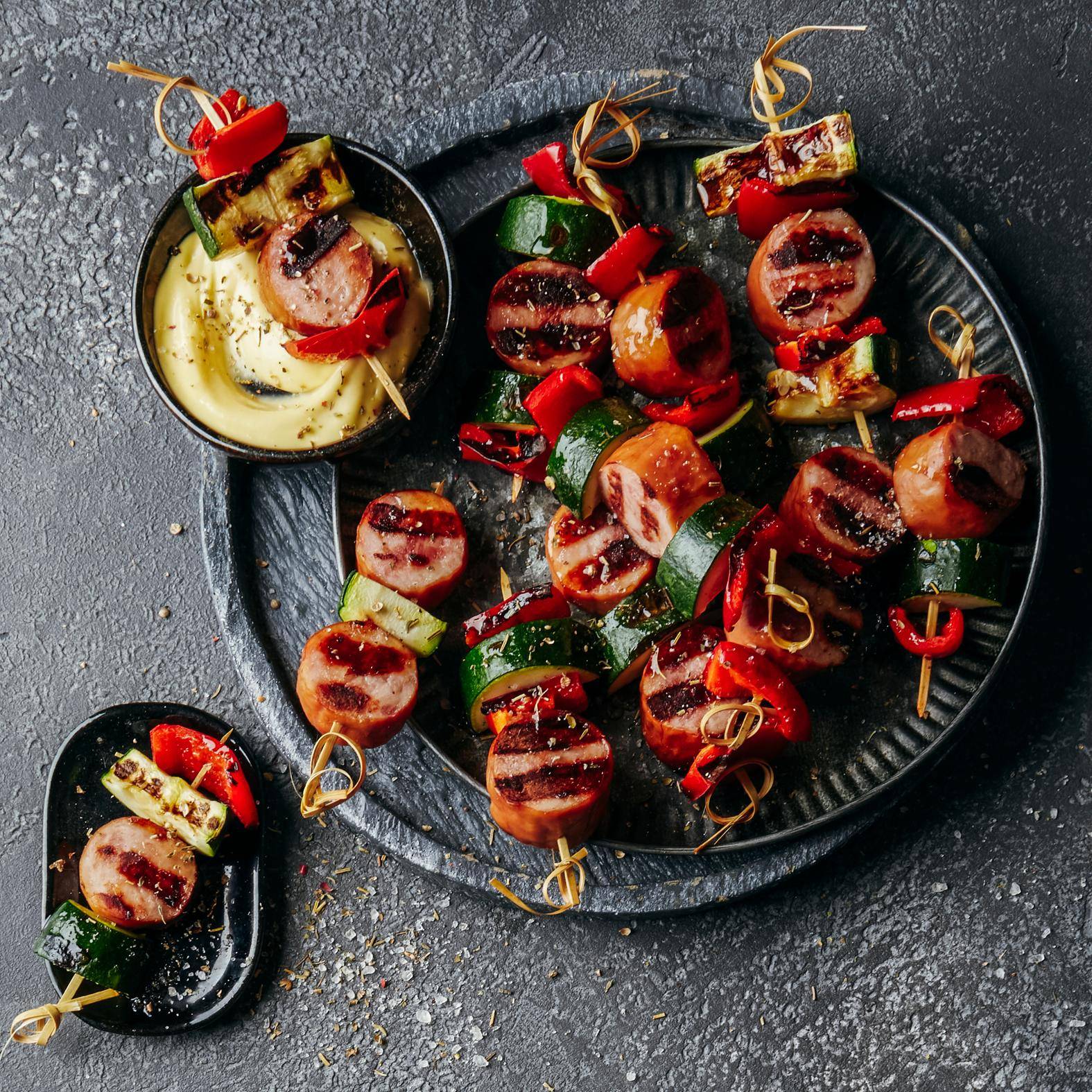 Spieße mit Wurst und Zucchini - Rezepte OptiGrill 4in1 | Tefal