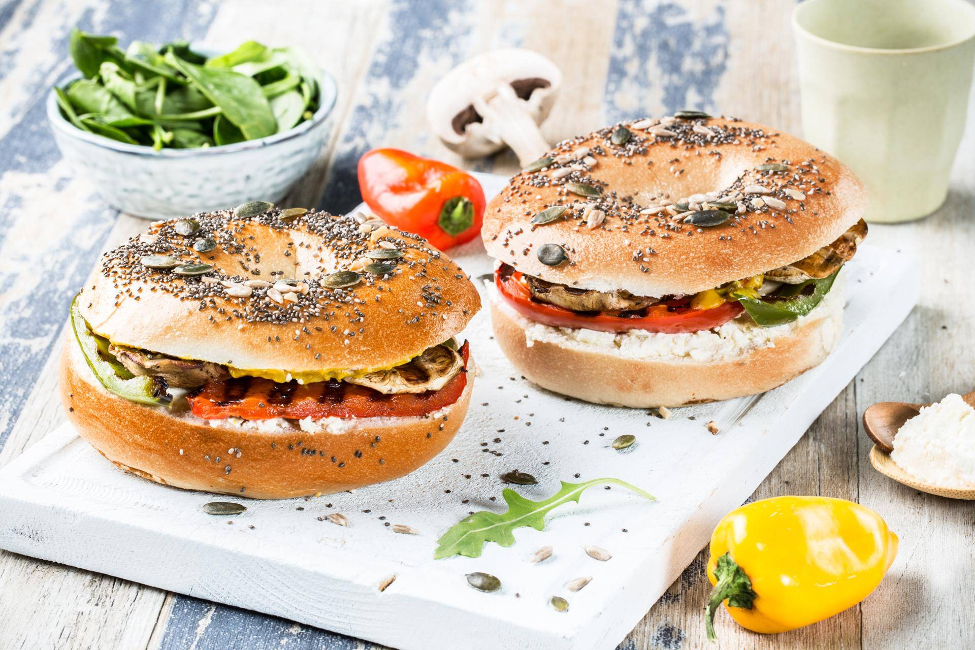 Vegetarischer bagel - Rezepte OptiGrill | Tefal