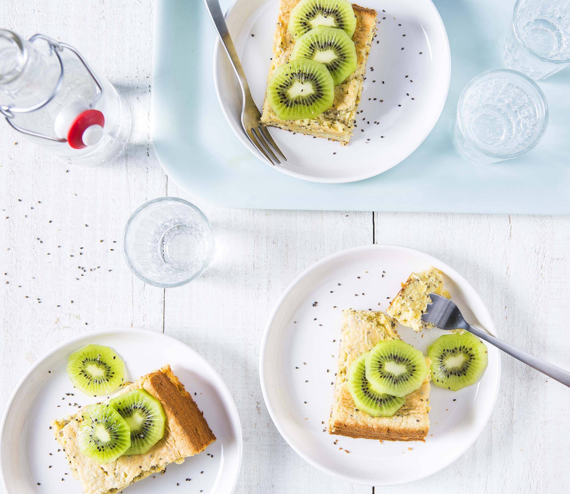 Saftiger Kiwi- und Chiasamen-Kuchen - Rezepte Cake Factory | Tefal