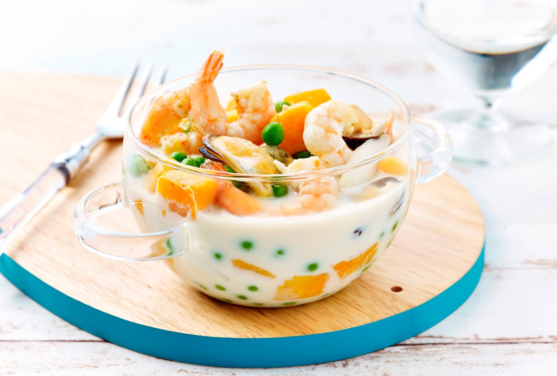 Kürbissuppe mit Muscheln und Garnelen - Rezepte Actifry Smart XL | Tefal