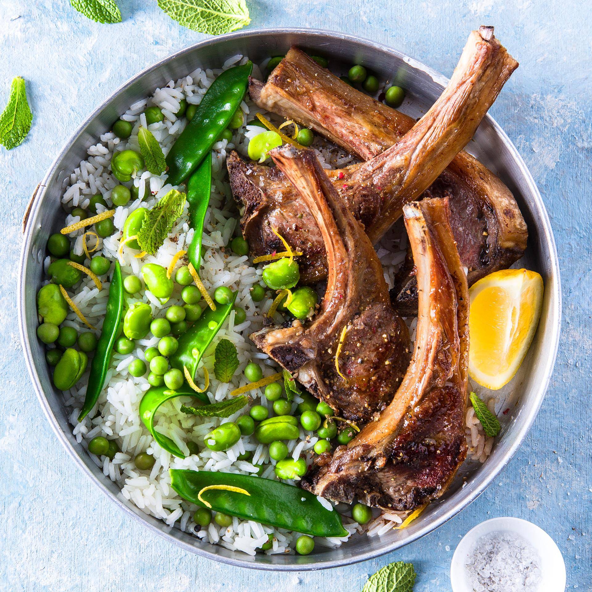 Lammkoteletts mit Zitrone, Reis und Gemüse - Rezepte Pfannen & Töpfe | Tefal