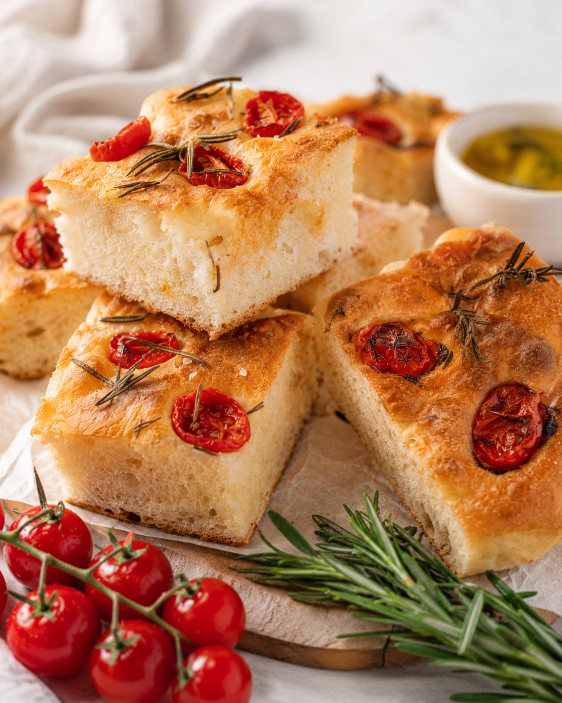 Focaccia mit Kirschtomaten und Rosmarin - Rezepte Crisp&Go 3P | Tefal