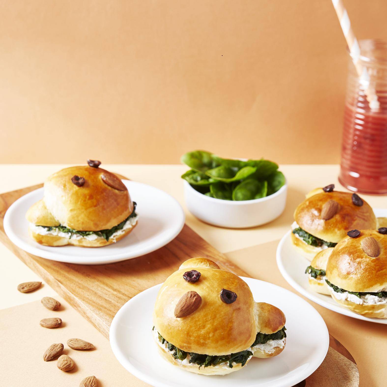 Koala-Brötchen mit Spinatfüllung - Rezepte Cake Factory | Tefal