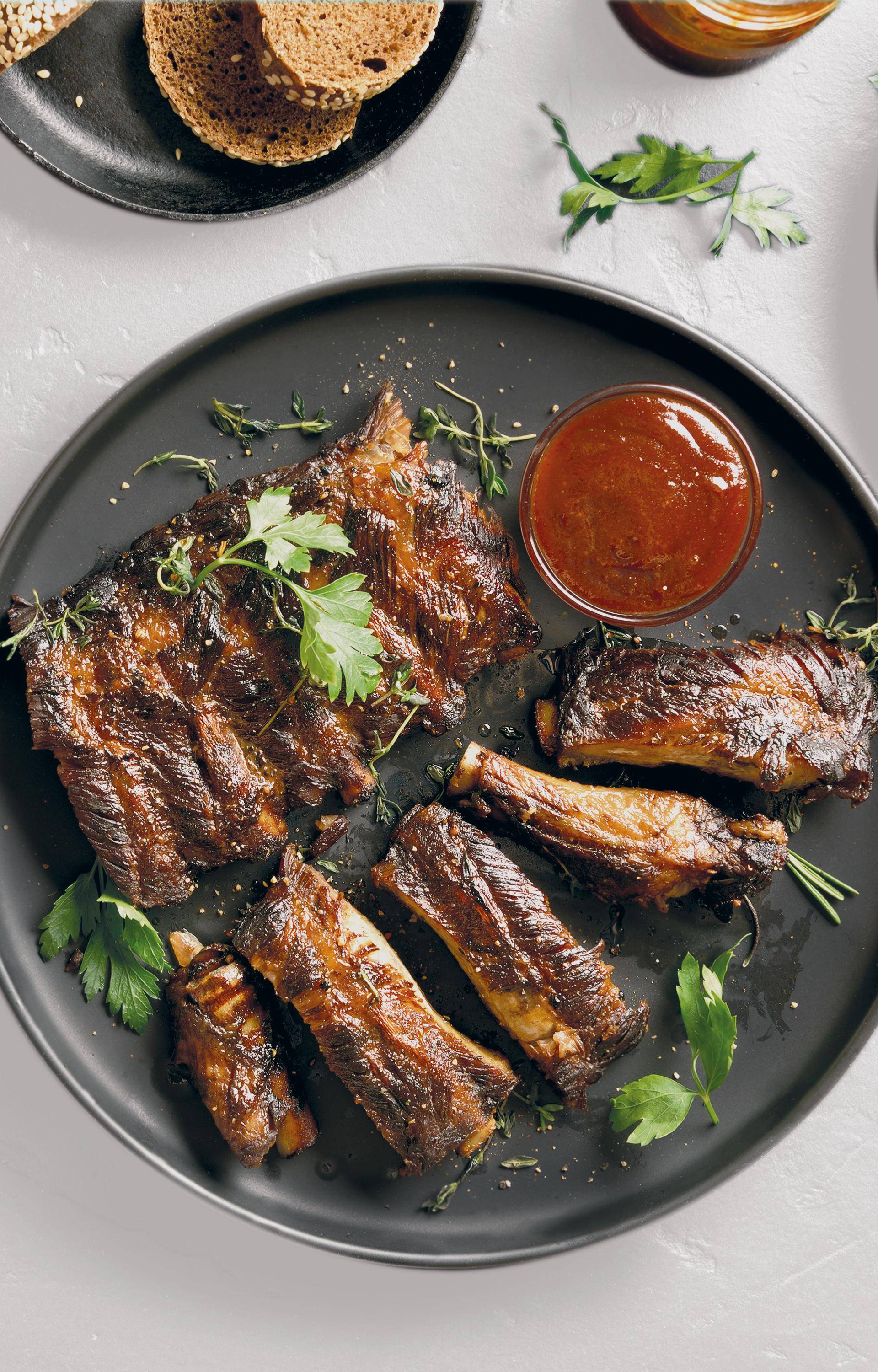 Rippchen ohne Knochen mit süßer Barbecuesauce - Rezepte OptiGrill | Tefal