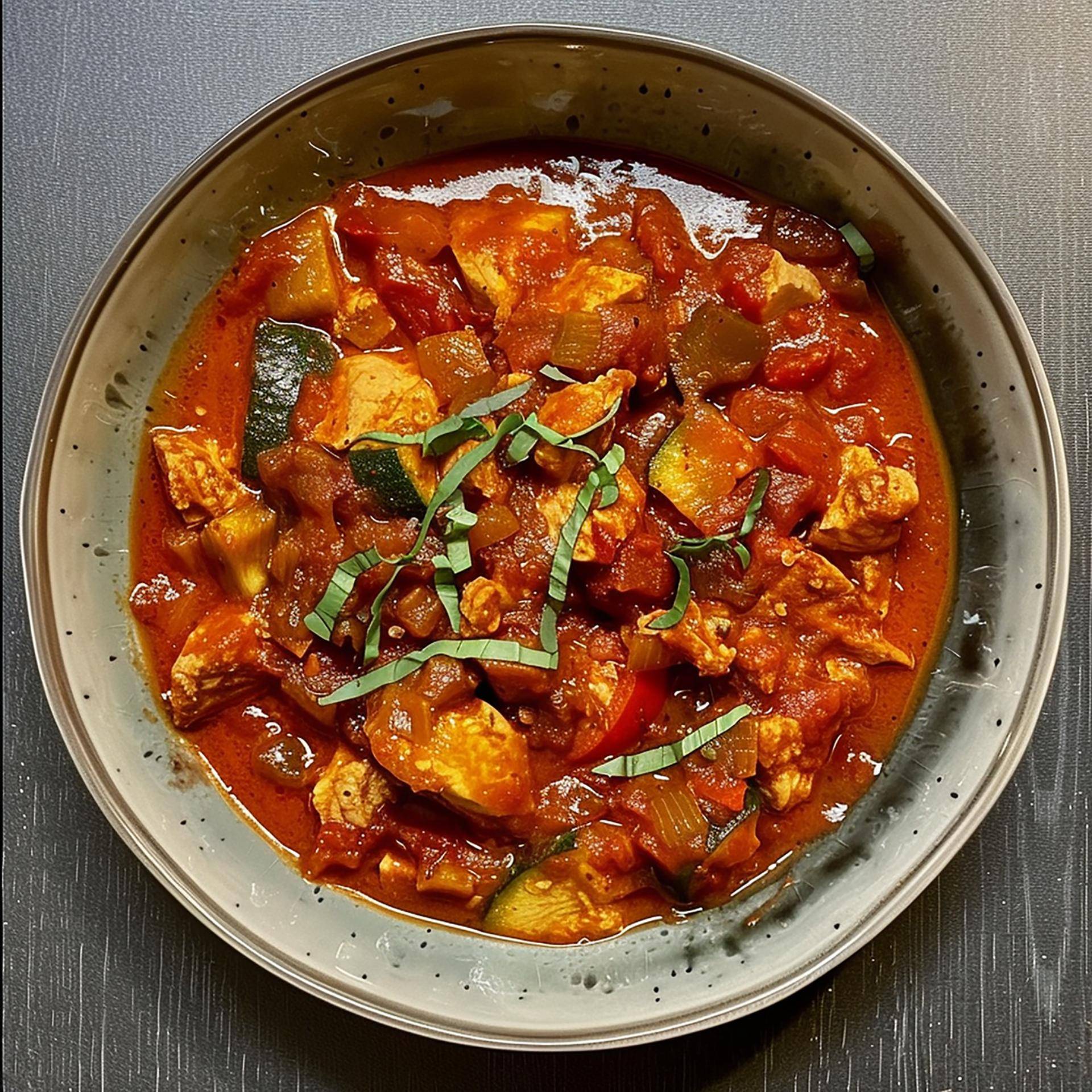 Gesundes Hühnchen mit Tomaten, Zucchini und Kräutern - Rezepte undefined | Tefal