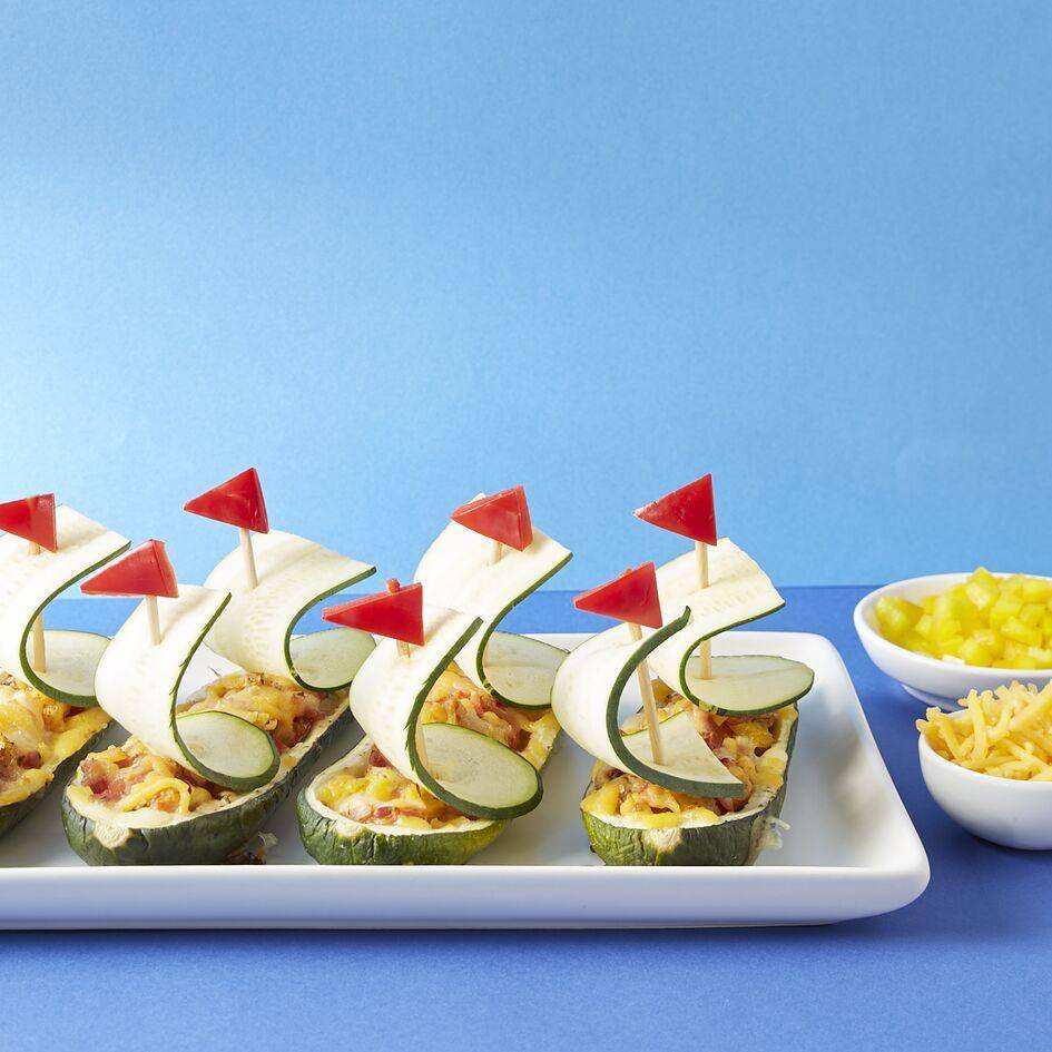 Zucchini-Käse Boote - Rezepte Cake Factory | Tefal