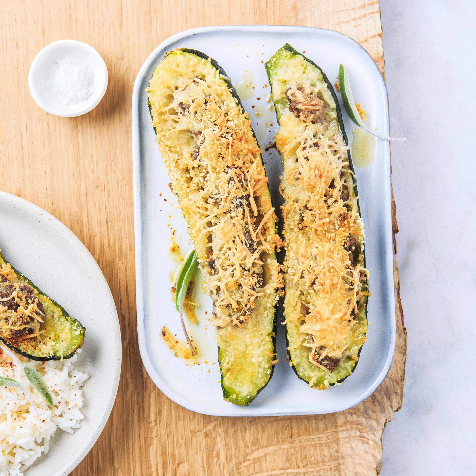 Gefüllte vegetarische Zucchini - Rezepte Easy Fry Compact | Tefal
