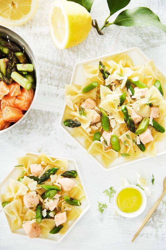 Lachs- und Spargelpasta mit Zitronensauce - Rezepte Perfectmix Cook | Tefal
