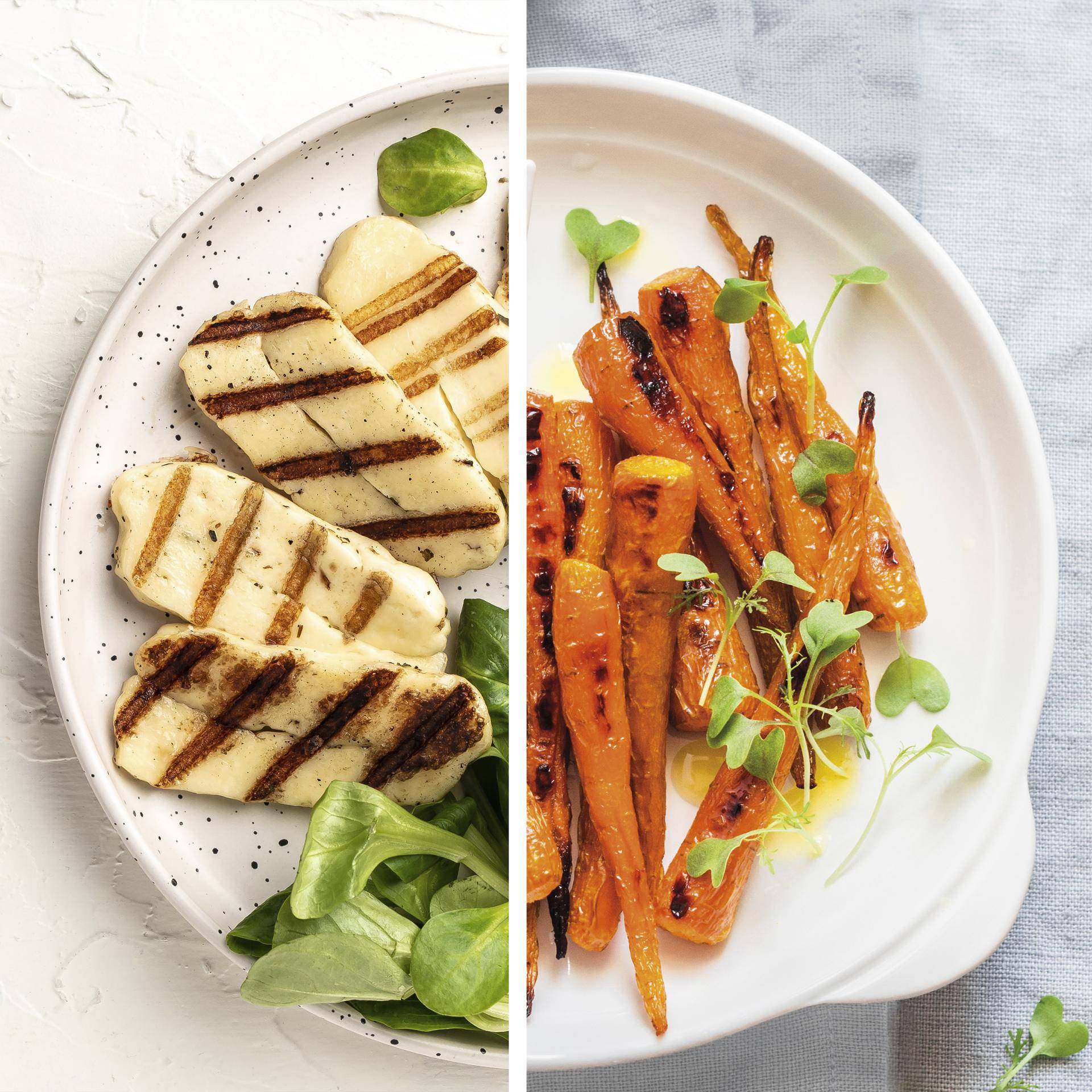 Gegrillter Halloumi, Pistazien und geröstete Karotten - Rezepte Dual EasyFry&Grill | Tefal