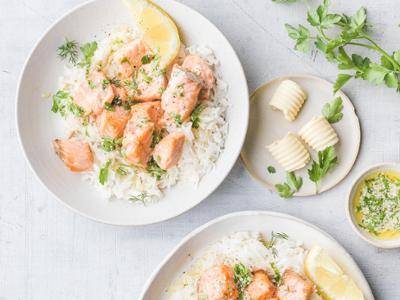 Lachshappen mit Knoblauchbutter - Rezepte Easy Fry Max | Tefal