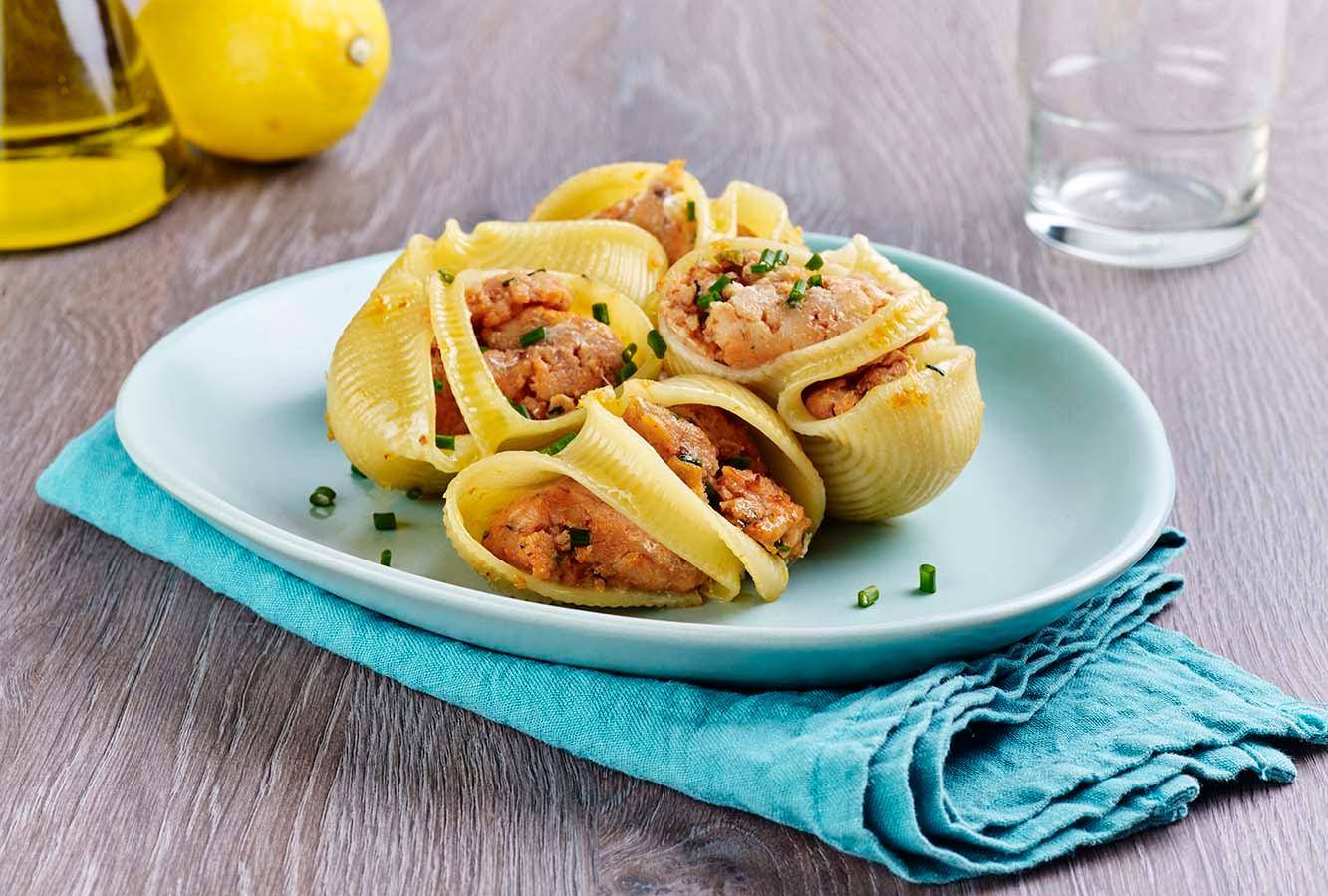 Gefüllte Pasta mit einer Farce aus Fisch, Sardinen und Zitrone - Rezepte Actifry Original 1kg | Tefal