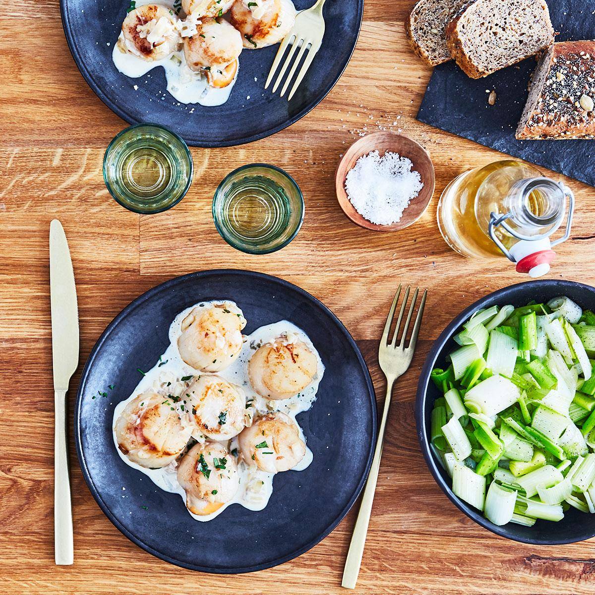 Flambierte Jakobsmuscheln mit Cognac - Rezepte Pfannen & Töpfe | Tefal