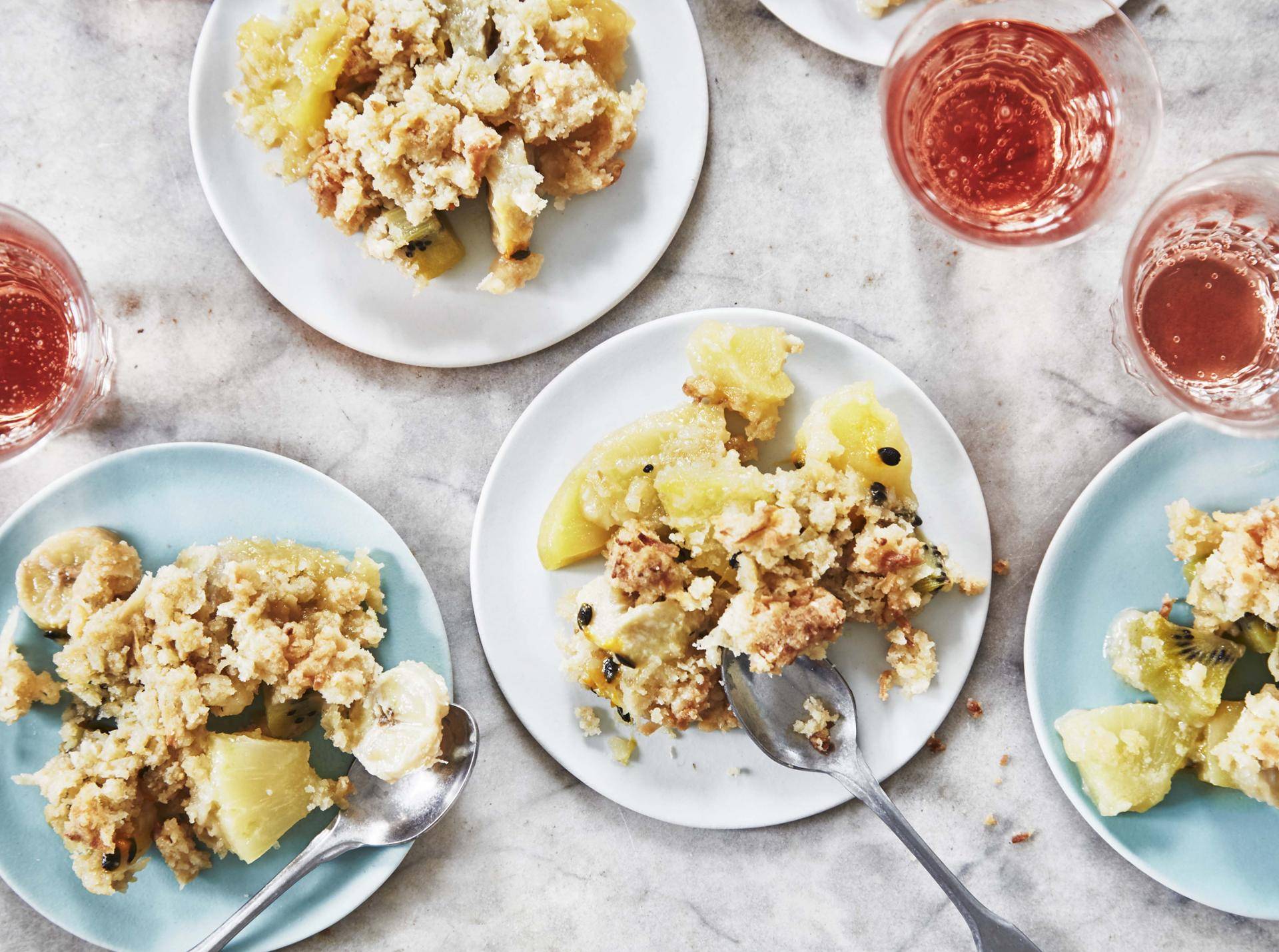 Exotische Früchte mit Streuseln - Rezepte Cake Factory | Tefal