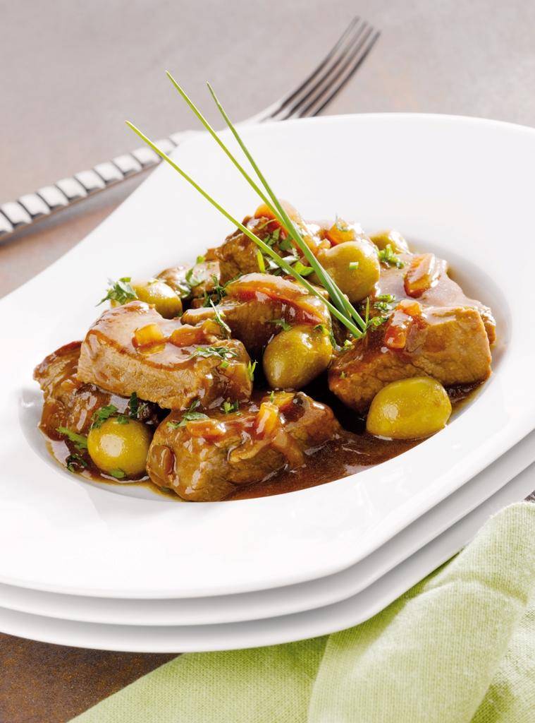 Kalbsfleischgeschnetzeltes mit Oliven - Rezepte Actifry Express 1kg | Tefal