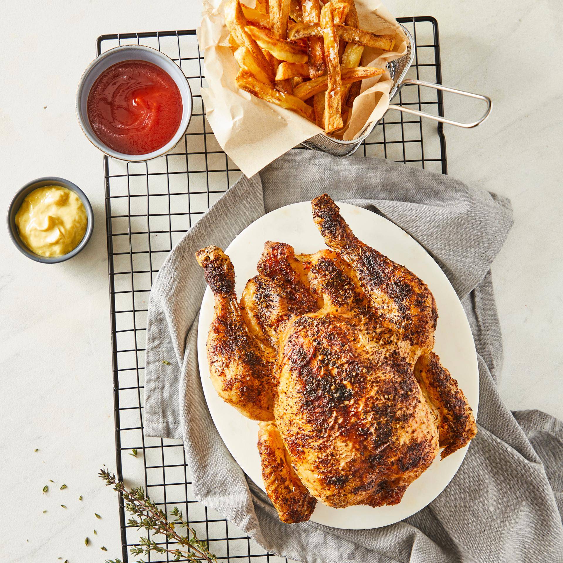 Gebratenes Hühnchen mit hausgemachten Pommes frites - Rezepte DUAL EASY FRY XXL | Tefal