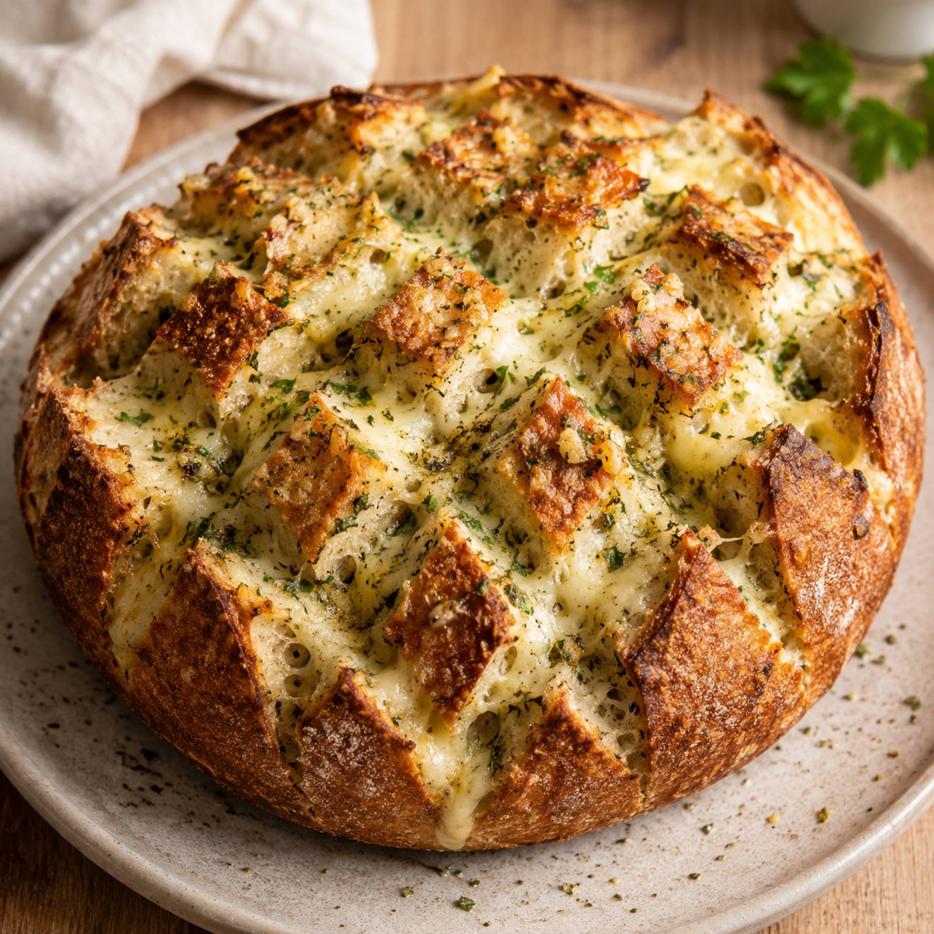 Käse-Knoblauch-Zupfbrot - Rezepte Crisp&Go 3P | Tefal