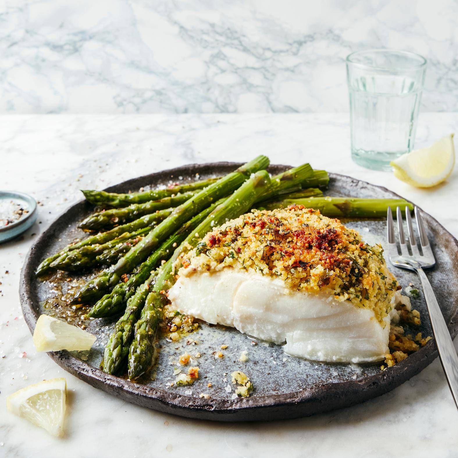 Kabeljau in der Kruste mit Spargel - Rezepte OptiGrill 2in1 | Tefal