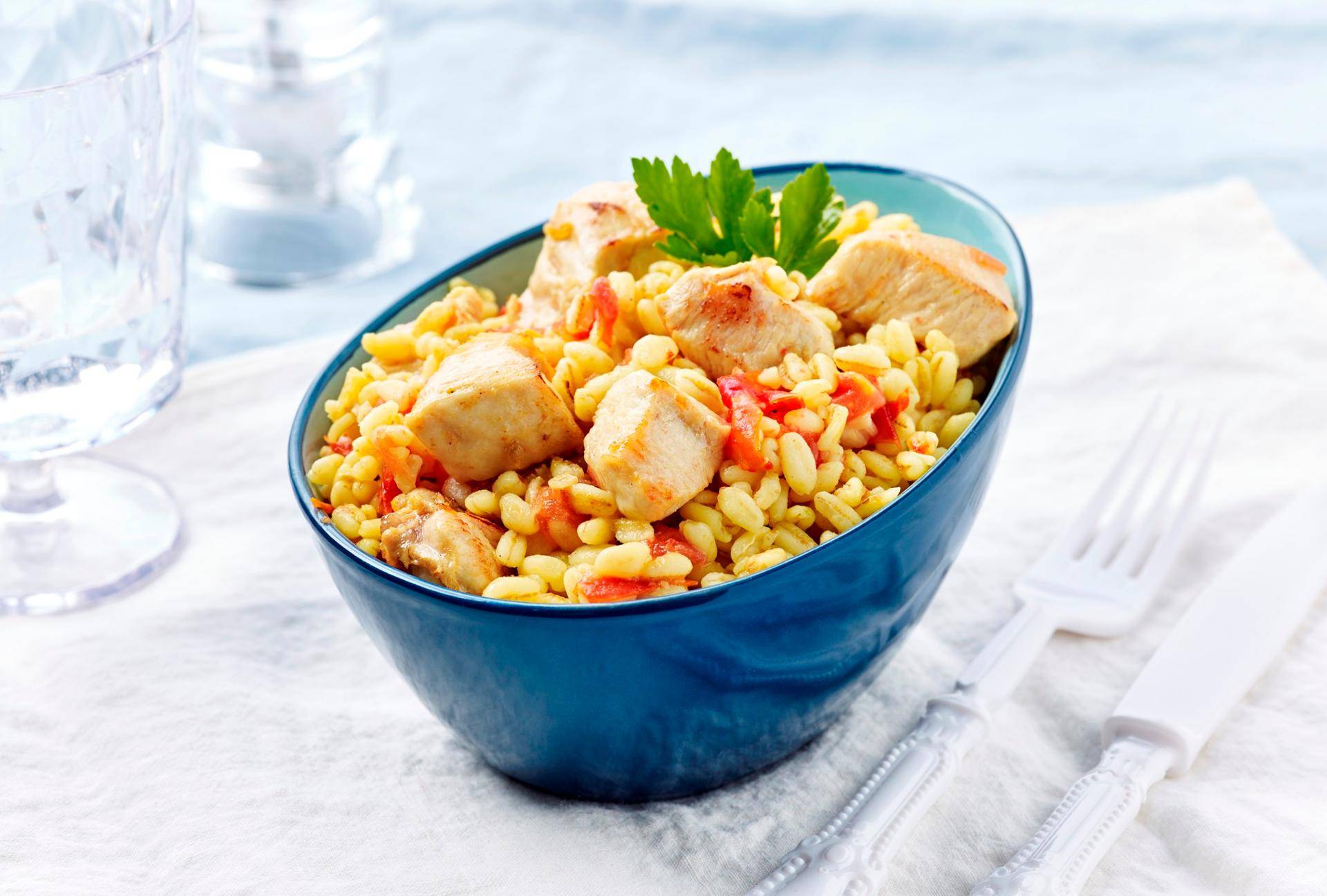 Gebratener Weizen mit Hähnchen - Rezepte Actifry Smart XL | Tefal