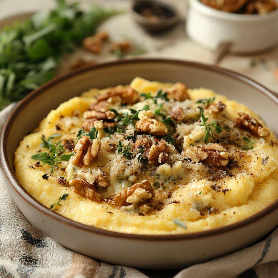 Knusprige Polenta mit Gorgonzola und Walnüssen - Rezepte Smartcook Infinity Autostir | Tefal