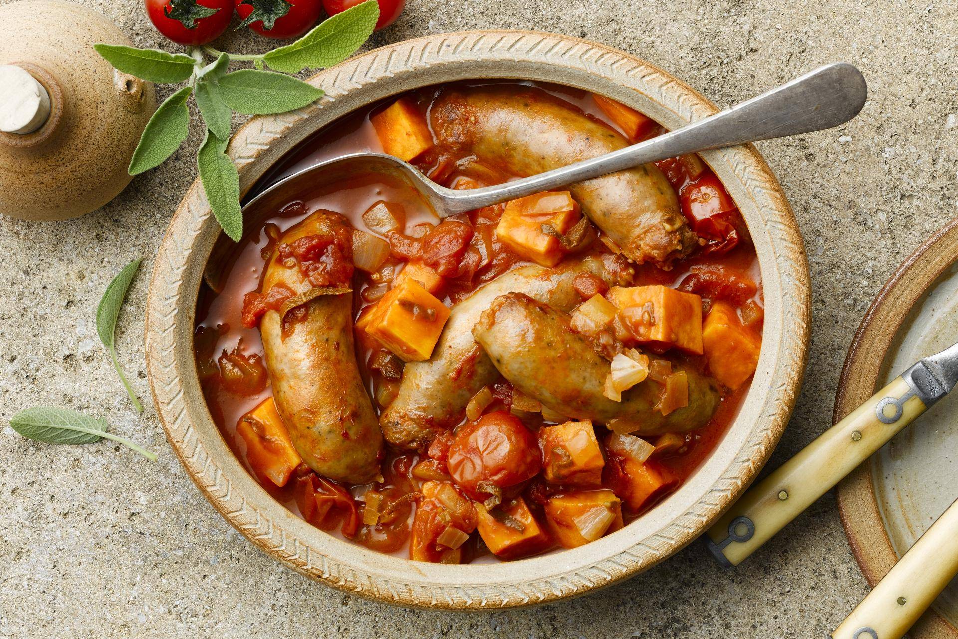 Bratwurst- und Süßkartoffel-Eintopf - Rezepte Smartcook Fry | Tefal
