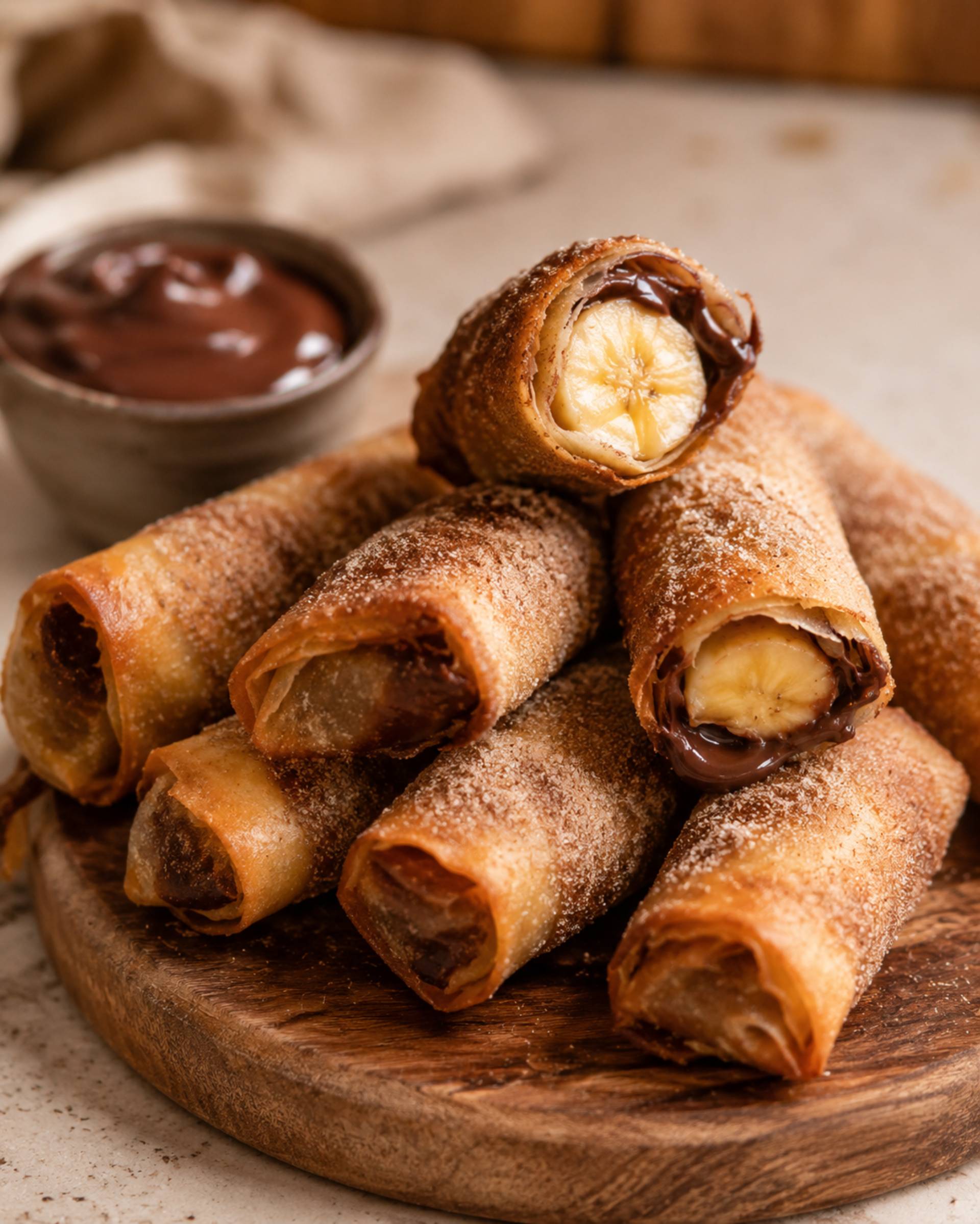 Schokoladen- und Bananen-Filo-Rollen - Rezepte Crisp&Go 3P | Tefal