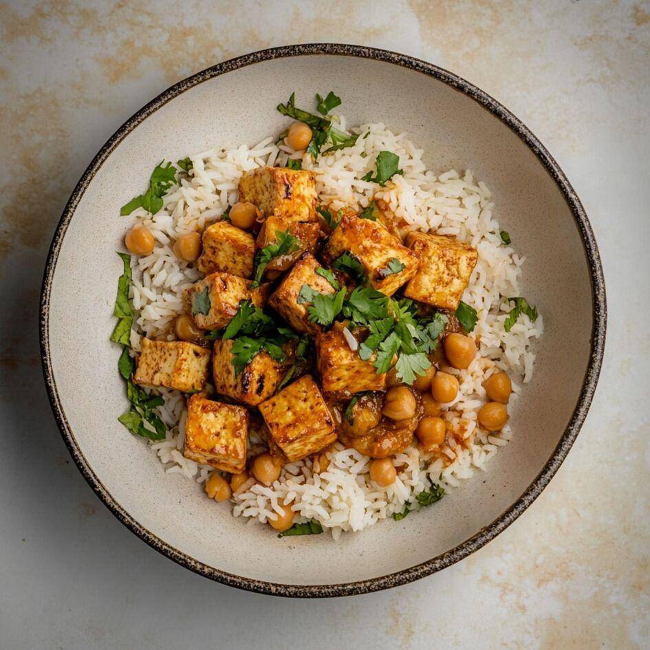 Mariniertes Tofu mit Kichererbsen-Reis - Rezepte Smartcook Infinity Autostir | Tefal