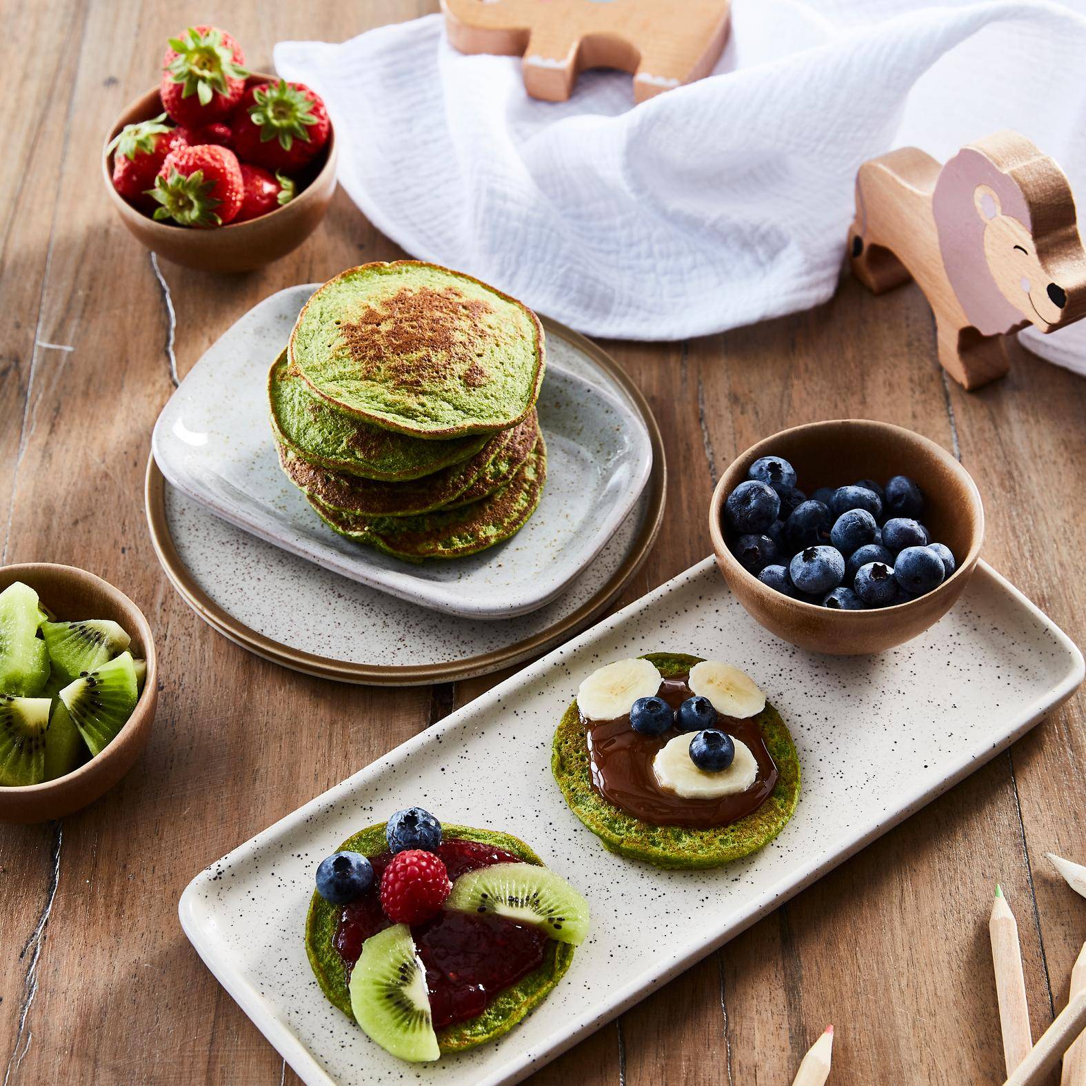 Green energy pancakes with banana and spinach - Rezepte Blend up | Tefal