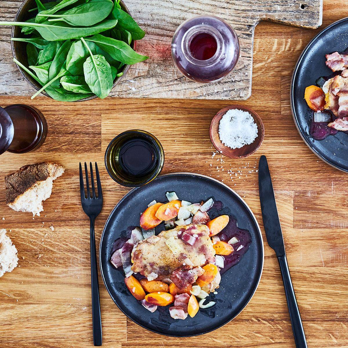 Hähnchen in Rotwein geschmort - Rezepte Pfannen & Töpfe | Tefal