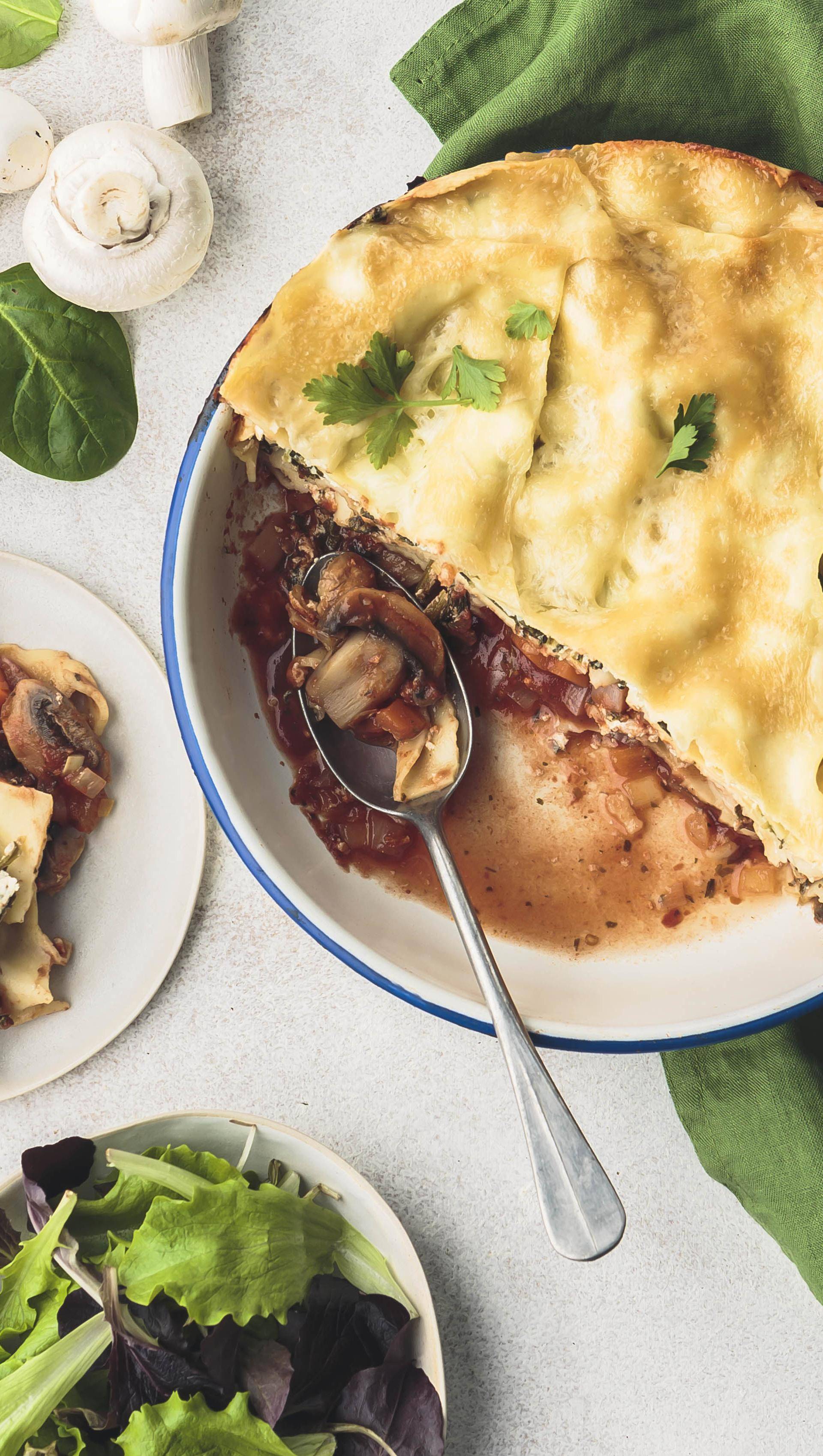 Lasagne mit Champignons und Spinat - Rezepte Turbo Cuisine & Fry | Tefal