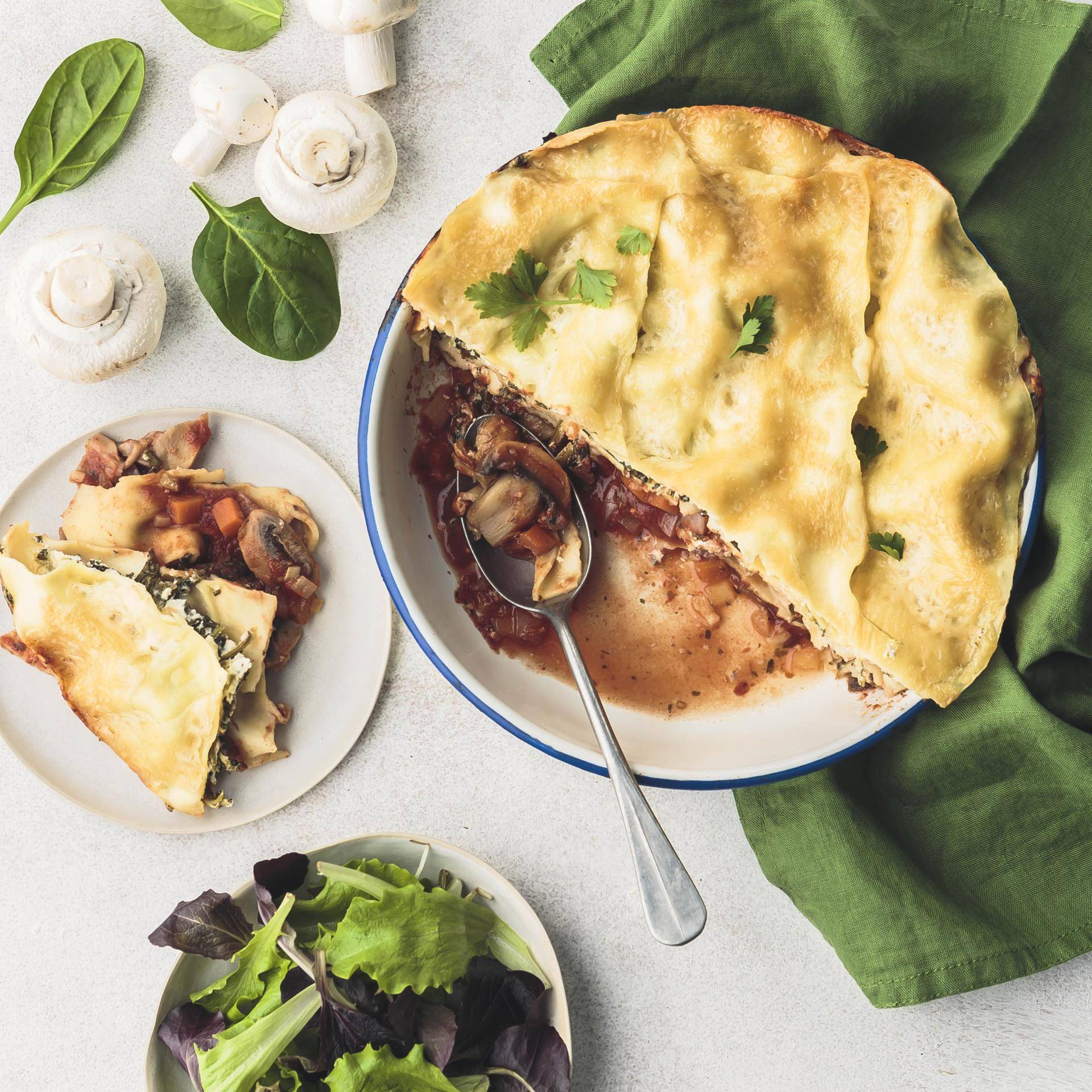 Lasagne mit Champignons und Spinat - Rezepte Turbo Cuisine & Fry | Tefal