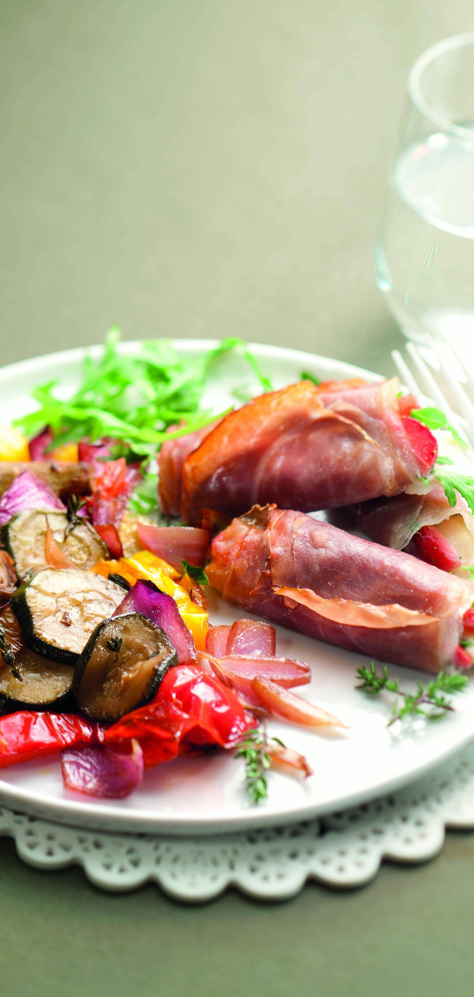 Geröstetes Gemüse, Schinkenröllchen - Rezepte Actifry Genius XL 2in1 ...