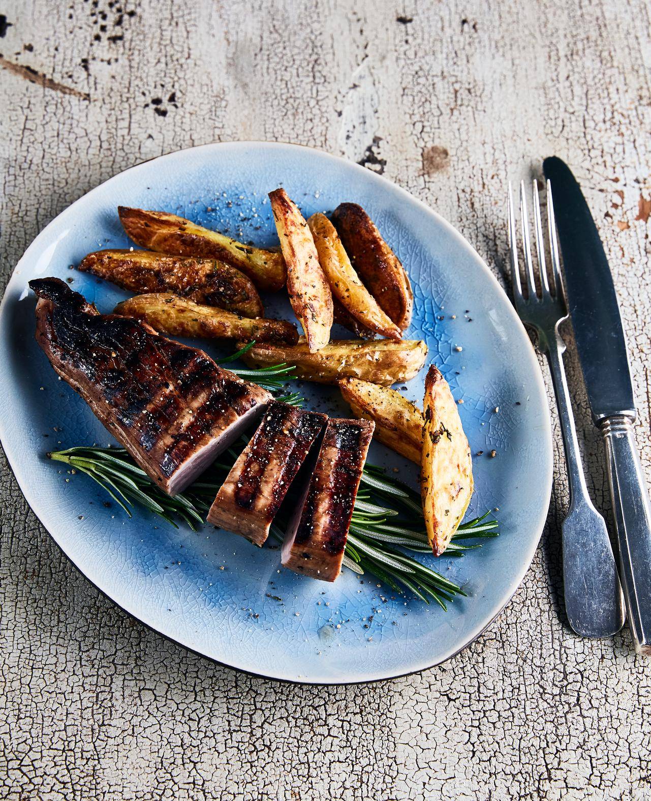 Balsamico-Schweinefilet mit Rosmarinkartoffeln - Rezepte OptiGrill Connect | Tefal