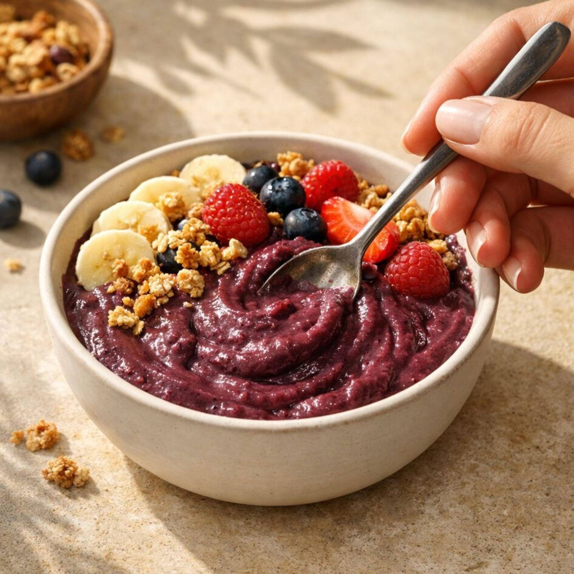 Açaí-Beeren-Frozen-Yoghurt-Bowl - Rezepte Freezi | Tefal