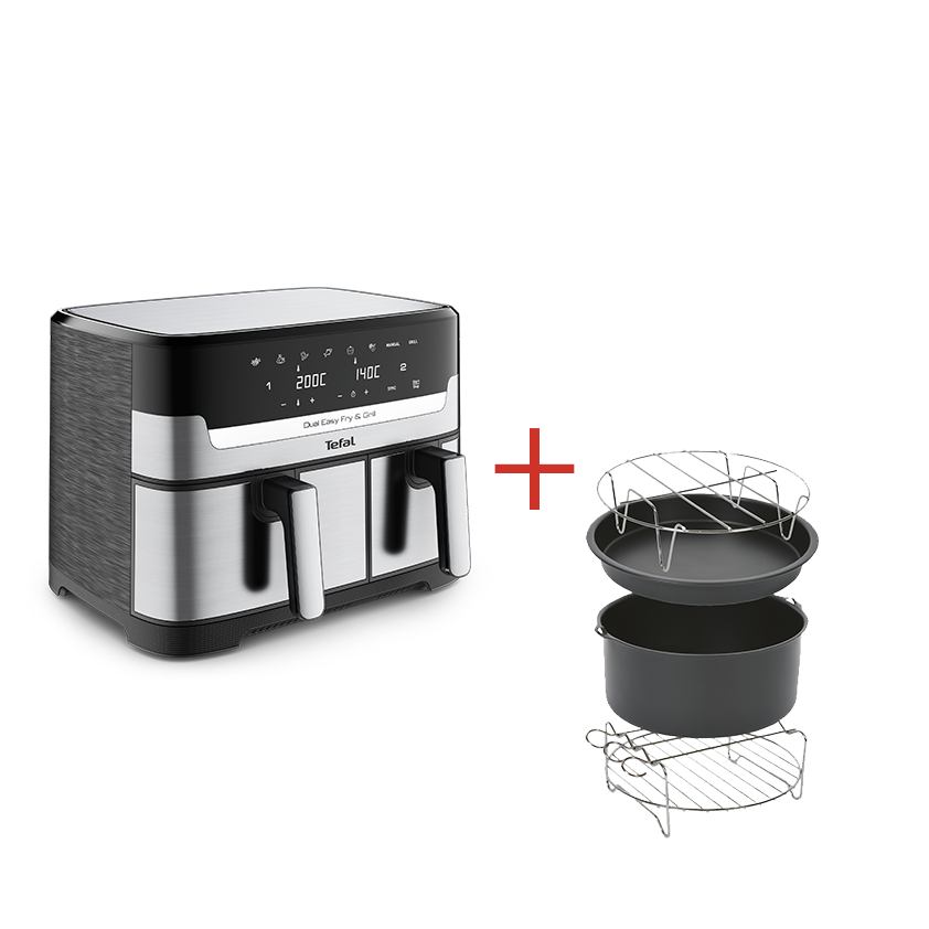 Dual Easy Fry & Grill Edelstahl im Set mit passendem Zubehör