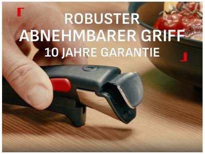 Töpfe und Pfannen mit abnehmbaren Griff